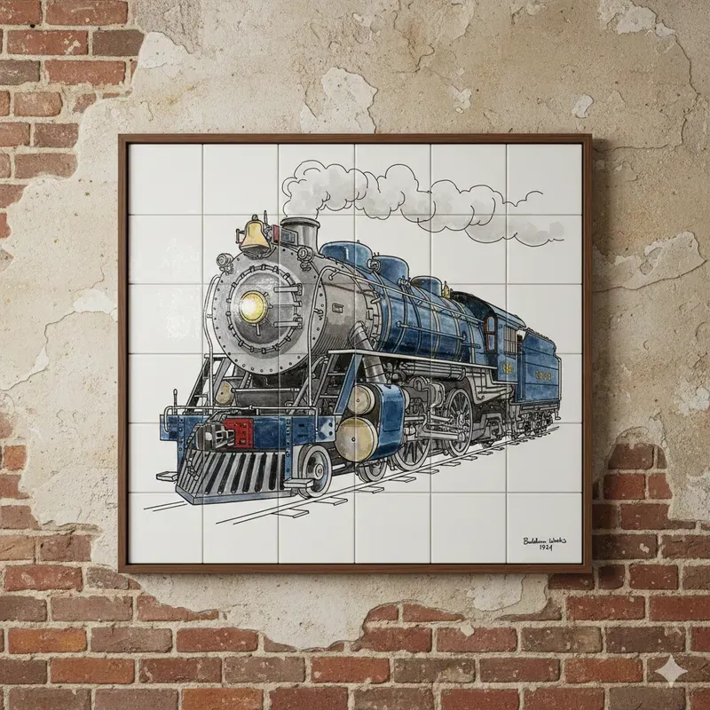 Vintage Ceramic Transport Tile Art