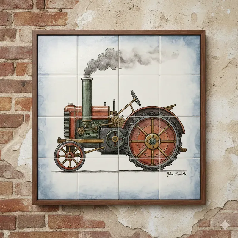 Vintage Ceramic Transport Tile Art