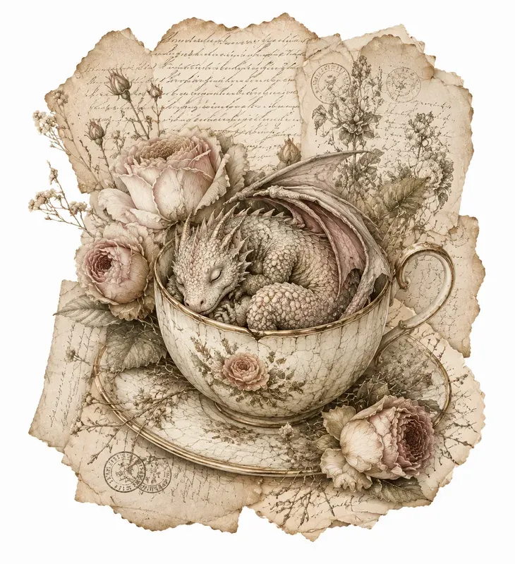 Vintage Dragons Nest Junk Journal Pages