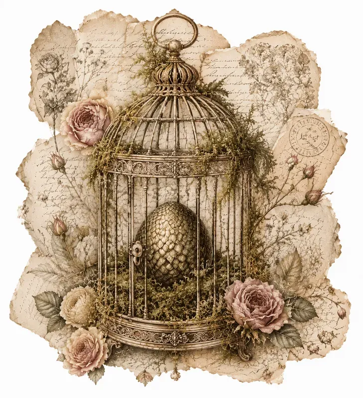 Vintage Dragons Nest Junk Journal Pages
