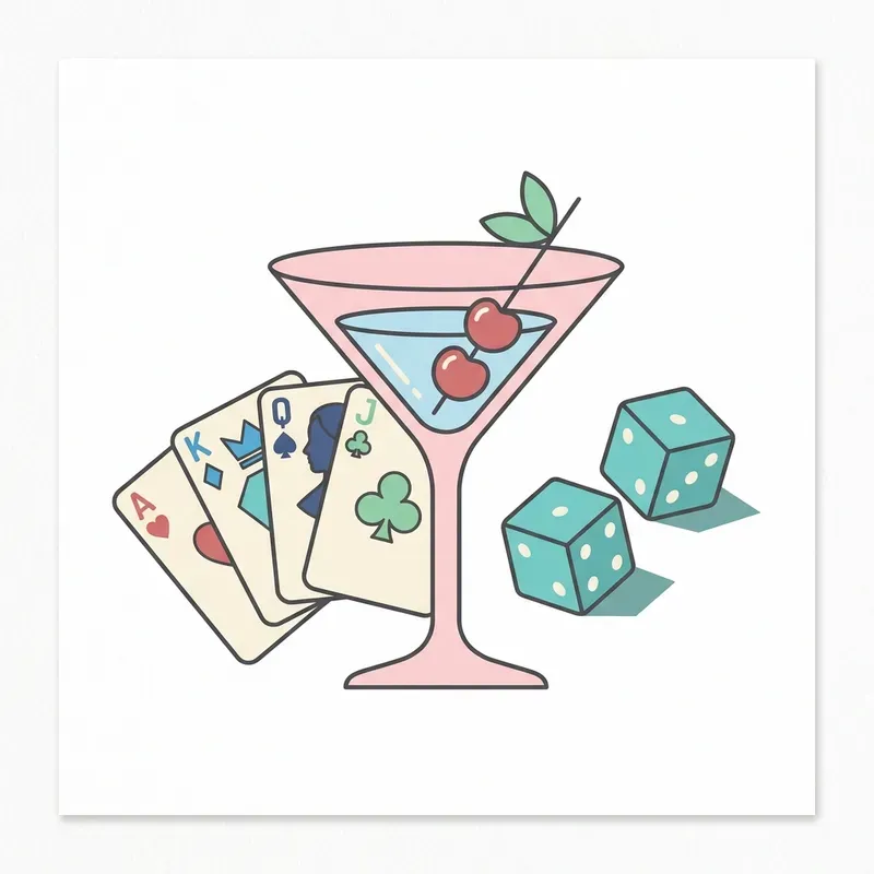 Retro Casino Cocktail Clipart Packs