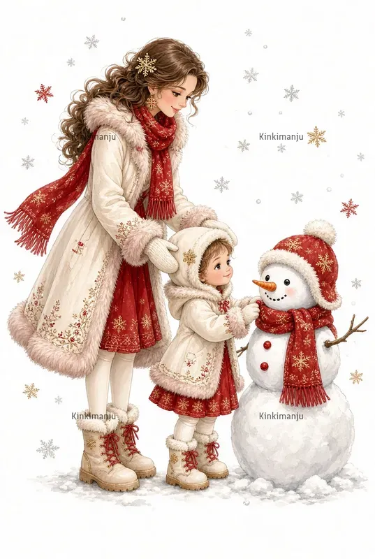 Mom Daughter Xmas Clipart 100 Packs