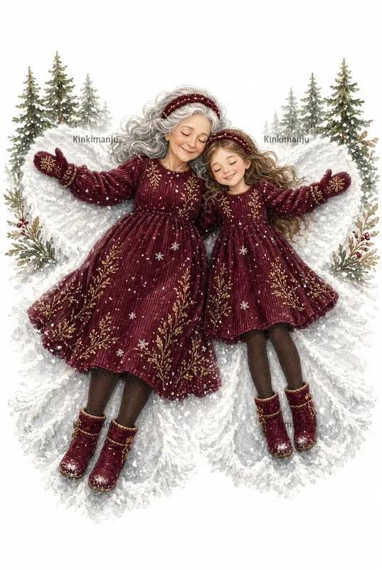 Mom Daughter Xmas Clipart 100 Packs