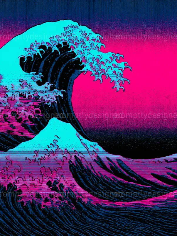 Ukiyo E Glitch Posters