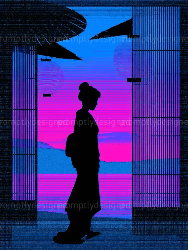 Ukiyo E Glitch Posters
