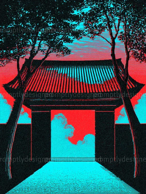 Ukiyo E Glitch Posters