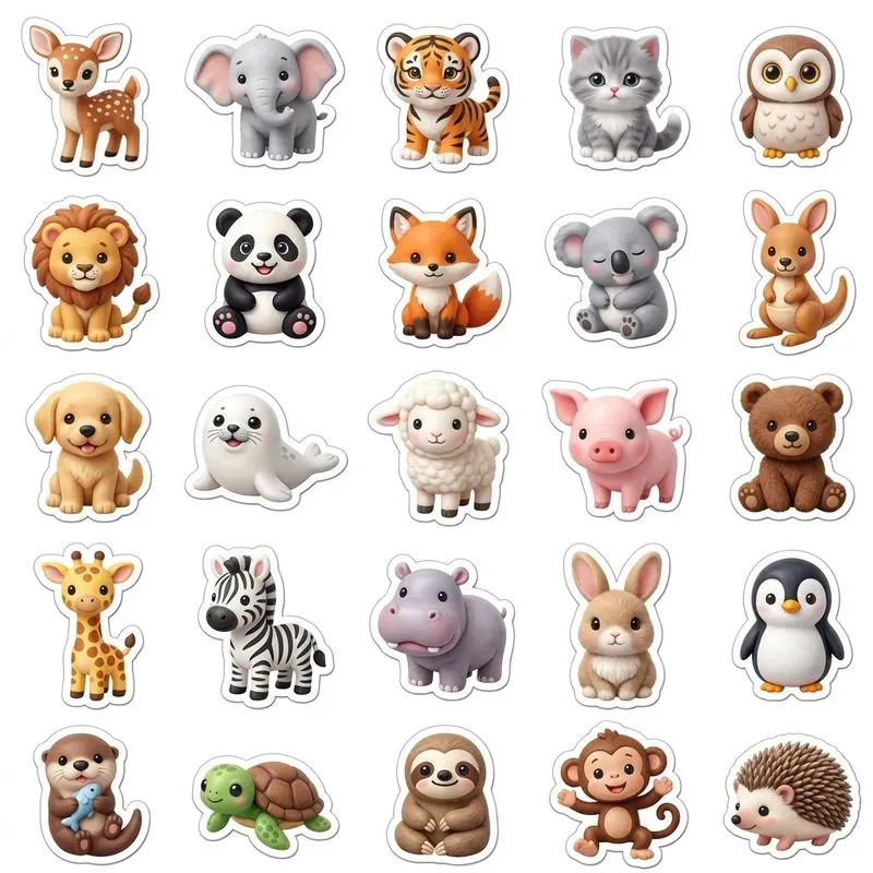 3D Clay 5x5 Sticker Pack Sheets