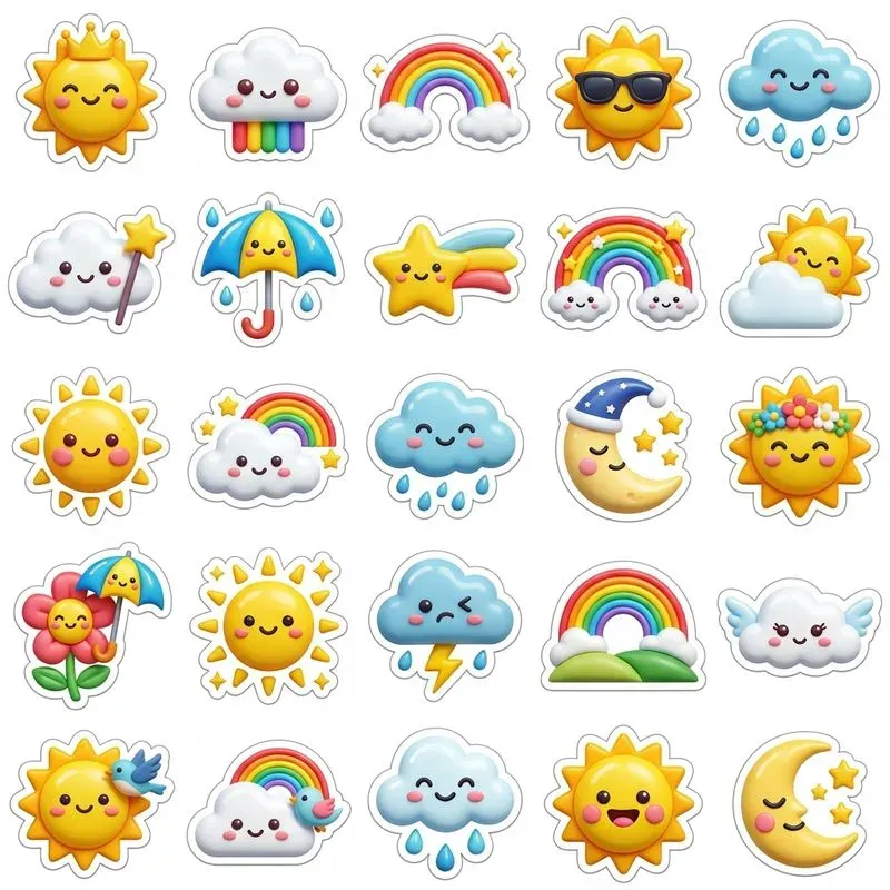 3D Clay 5x5 Sticker Pack Sheets