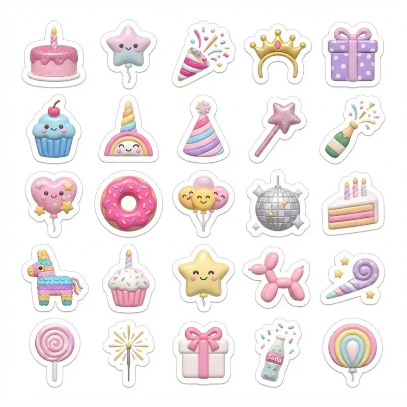 3D Clay 5x5 Sticker Pack Sheets