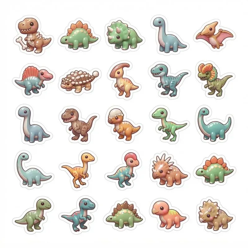 3D Clay 5x5 Sticker Pack Sheets
