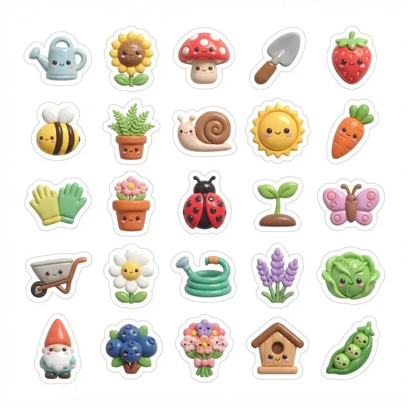 3D Clay 5x5 Sticker Pack Sheets
