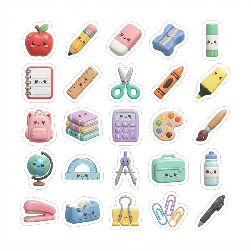 3D Clay 5x5 Sticker Pack Sheets