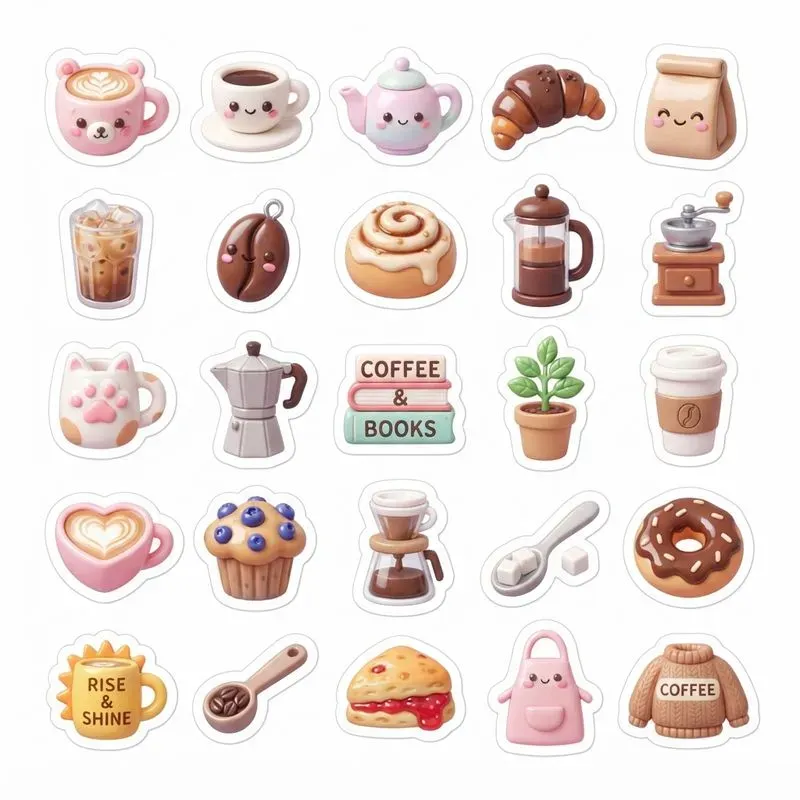 3D Clay 5x5 Sticker Pack Sheets