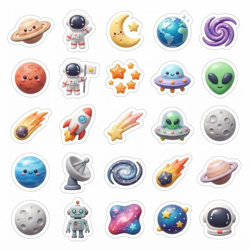 3D Clay 5x5 Sticker Pack Sheets