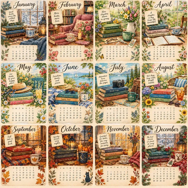 Whimsical Seasonal Calendar Art