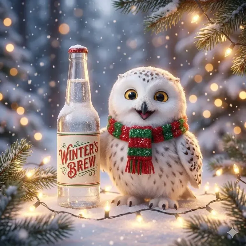 Cozy Winter Brand Mascot Fantasy Scenes