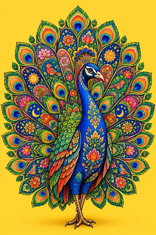 Colorful Folk Art Character Art