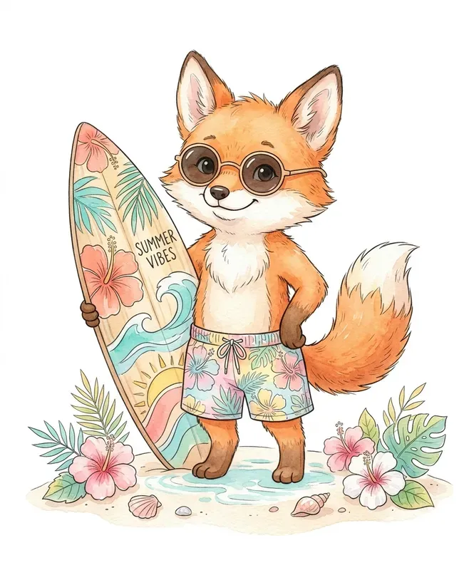 Summer Watercolor Animal Clipart Packs