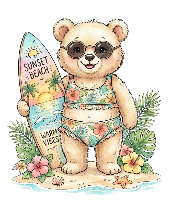 Summer Watercolor Animal Clipart Packs