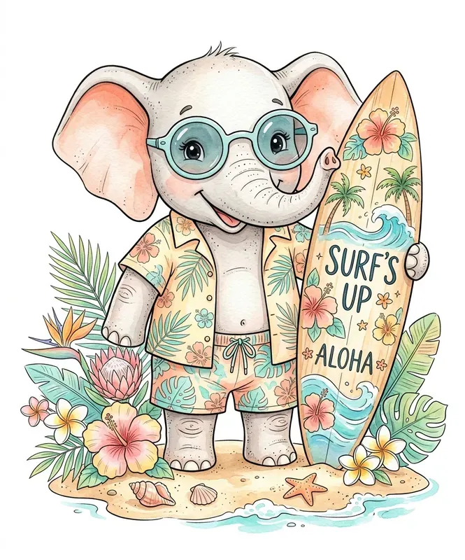 Summer Watercolor Animal Clipart Packs
