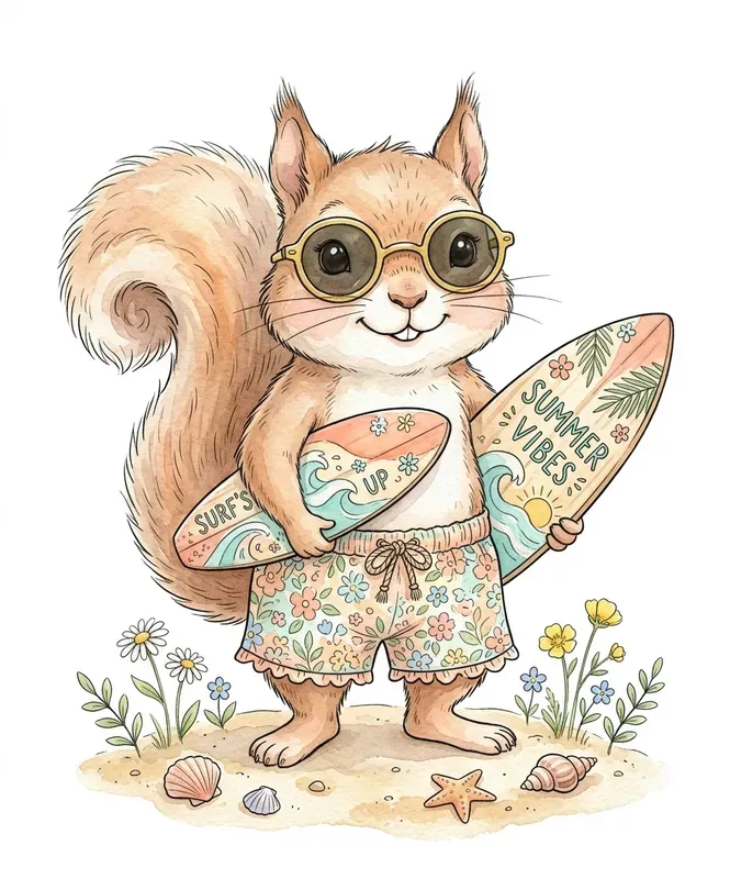 Summer Watercolor Animal Clipart Packs