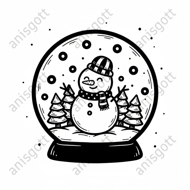 Kawaii Christmas Monochrome Colorings