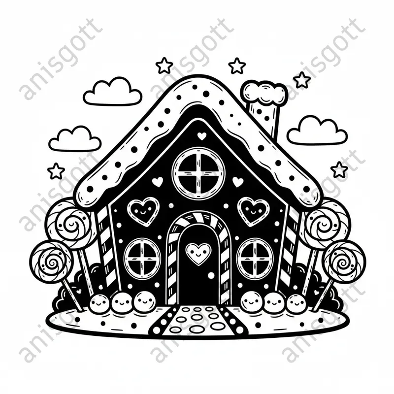 Kawaii Christmas Monochrome Colorings