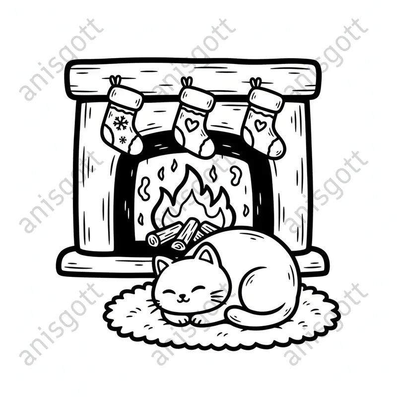 Kawaii Christmas Monochrome Colorings