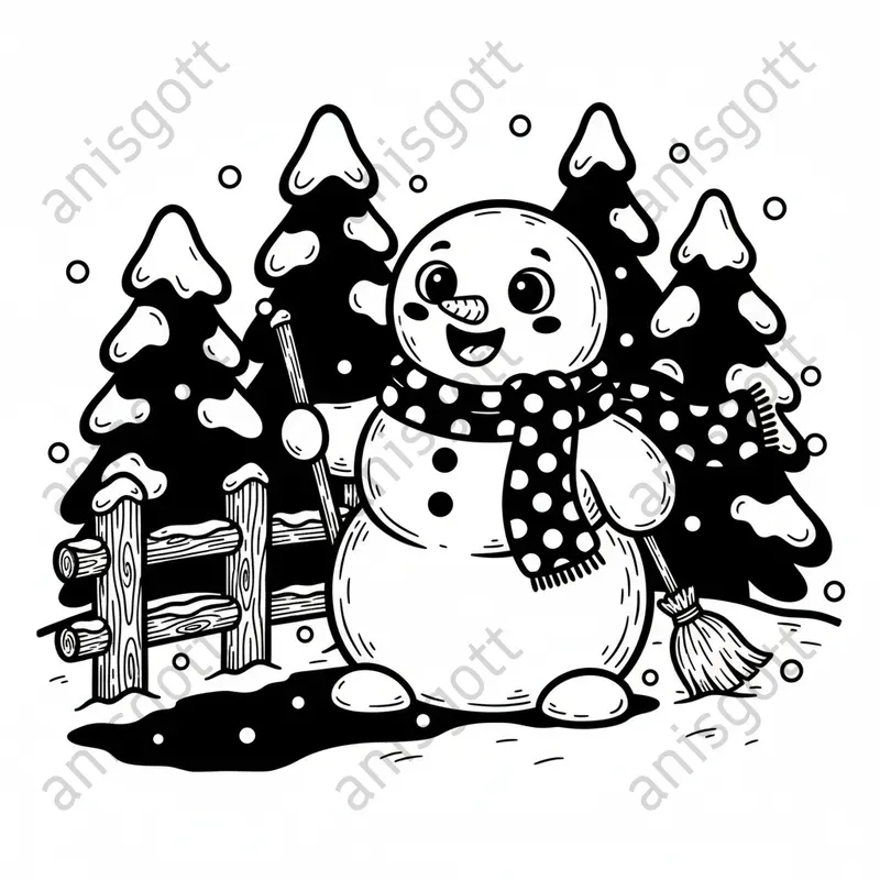 Kawaii Christmas Monochrome Colorings