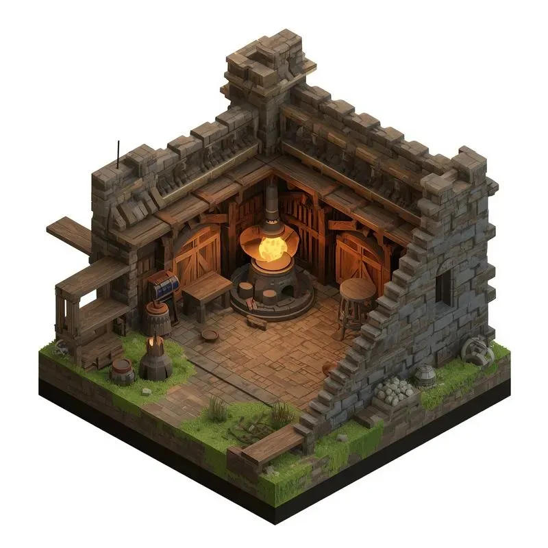 Isometric 3D Game Buildings