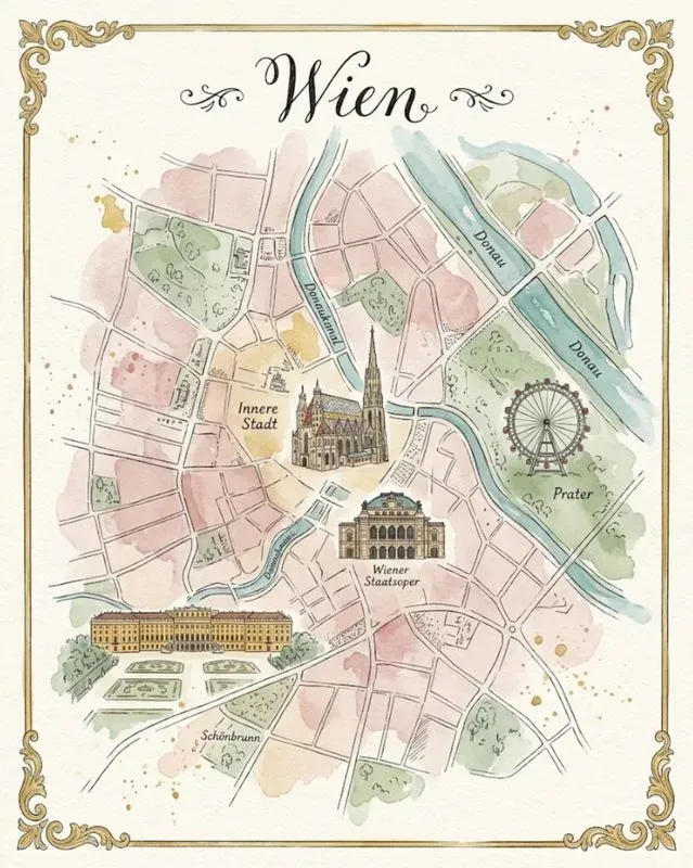 Watercolor Ink Illustrated City Maps