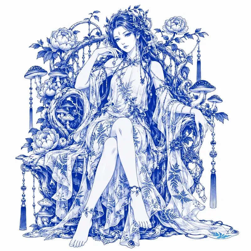 Blue Porcelain Vector Portraits