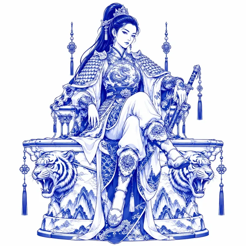 Blue Porcelain Vector Portraits