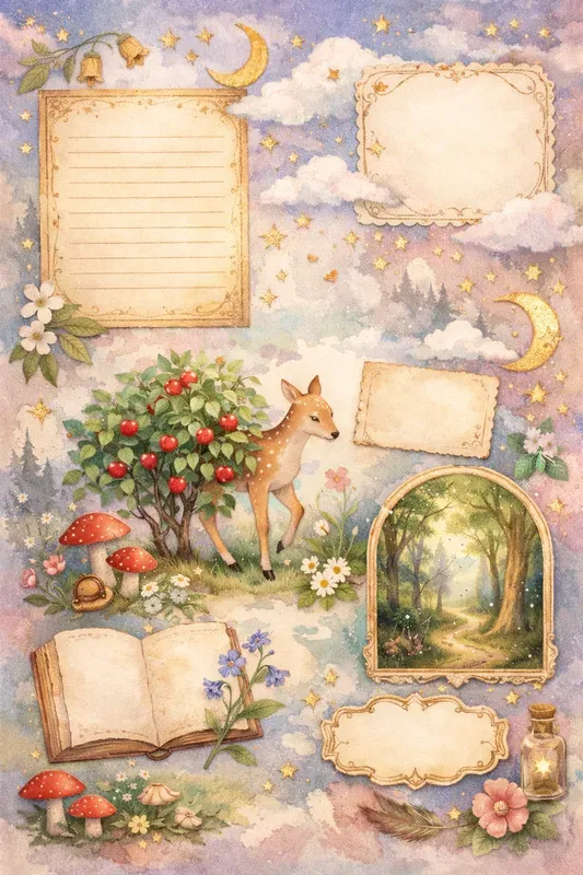 Magical Fantasy Junk Journal Sheets