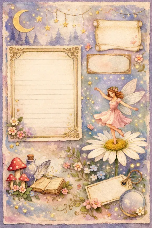Magical Fantasy Junk Journal Sheets