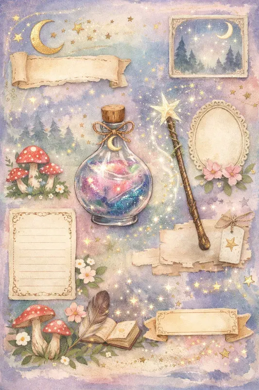 Magical Fantasy Junk Journal Sheets
