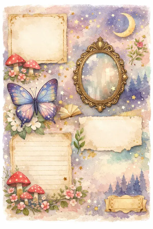 Magical Fantasy Junk Journal Sheets
