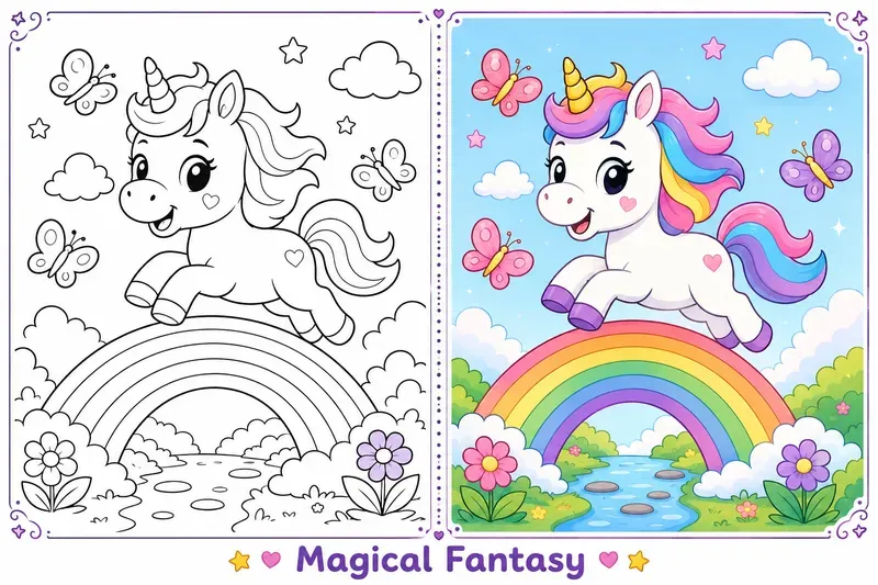 Split Coloring Book Pages 4K