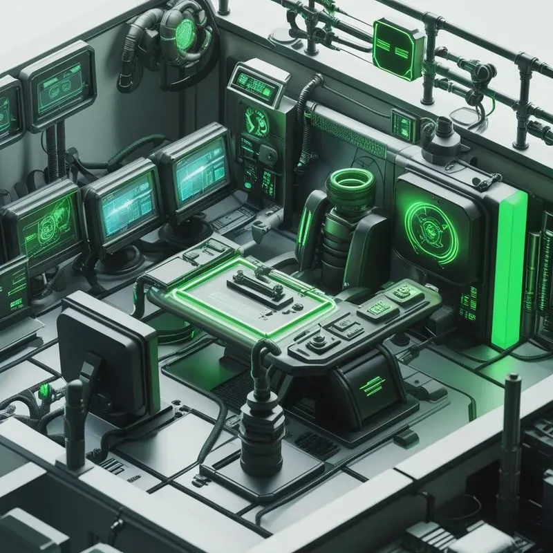 3D Isometric Cyberpunk Game Asset Rooms