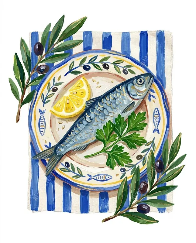 Italian Amalfi Summer Gouache Cliparts