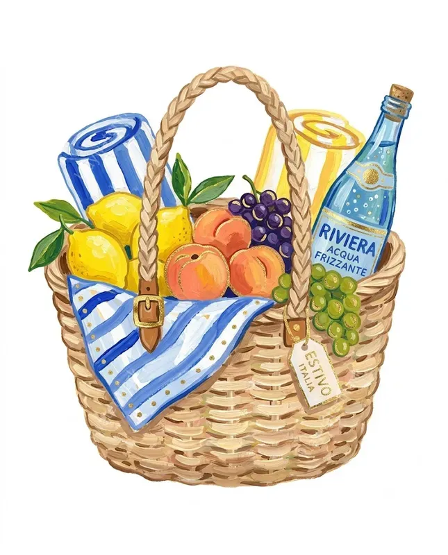 Italian Amalfi Summer Gouache Cliparts