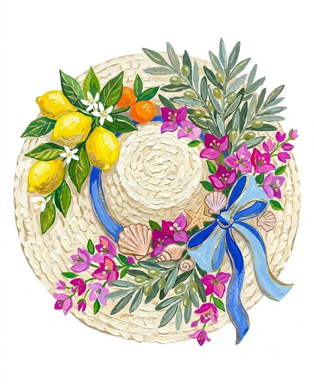 Italian Amalfi Summer Gouache Cliparts