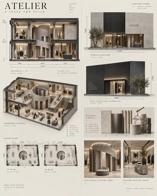 Miniature Architectural Concept Sheets