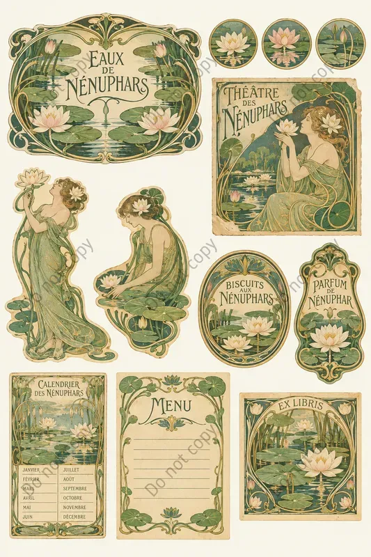 Art Nouveau Ephemera Sheets