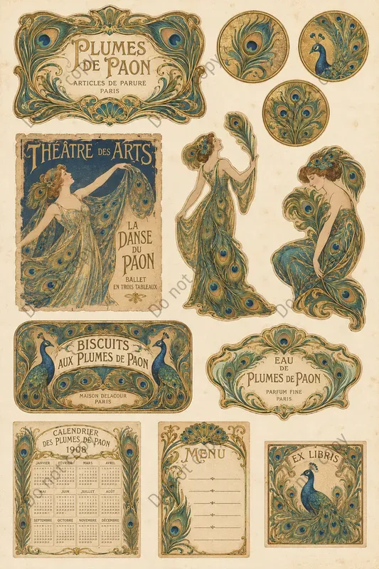 Art Nouveau Ephemera Sheets