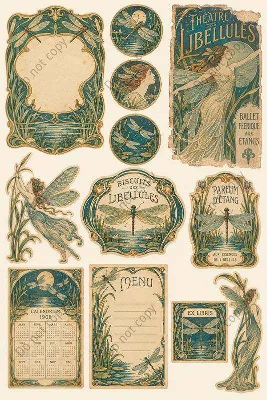 Art Nouveau Ephemera Sheets