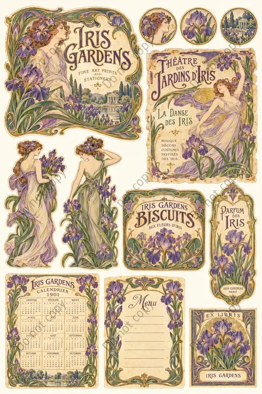 Art Nouveau Ephemera Sheets