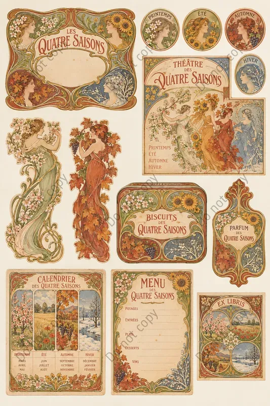 Art Nouveau Ephemera Sheets