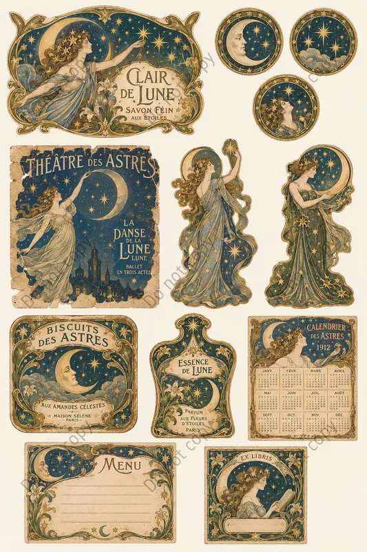 Art Nouveau Ephemera Sheets