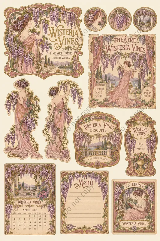 Art Nouveau Ephemera Sheets